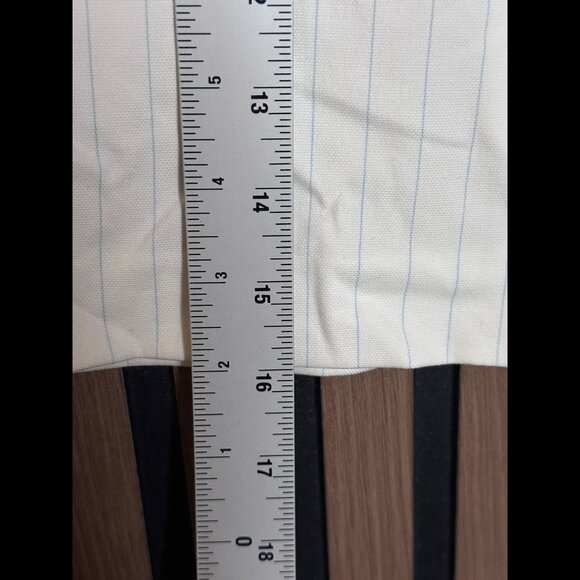 New Theory Skirt 4 / S Womens White Pin Striped Mini French Blue Leg Slit - Picture 4 of 7